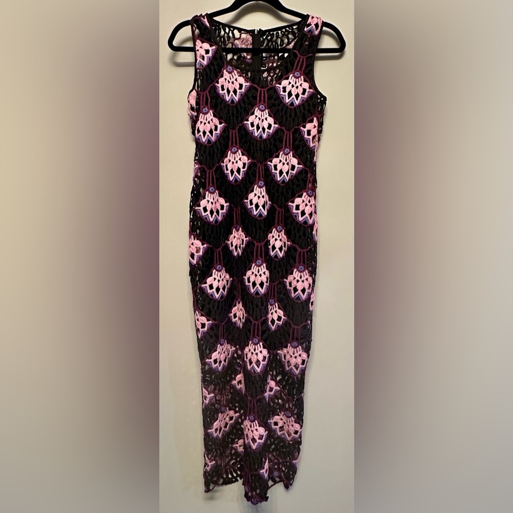 NWT Delfi Collective Purple Crochet Maxi Dress Small